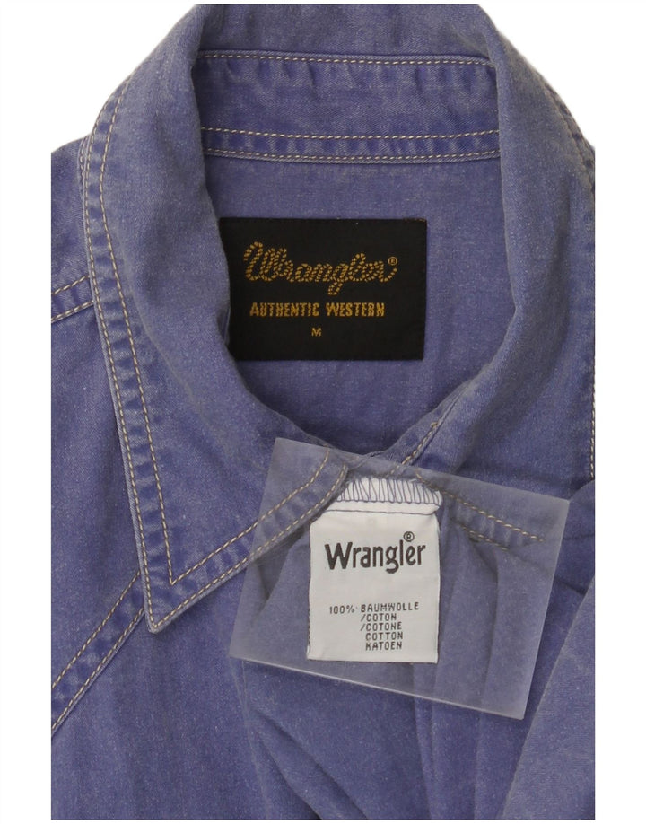 WRANGLER Herrenhemd mittelblaue Baumwolle