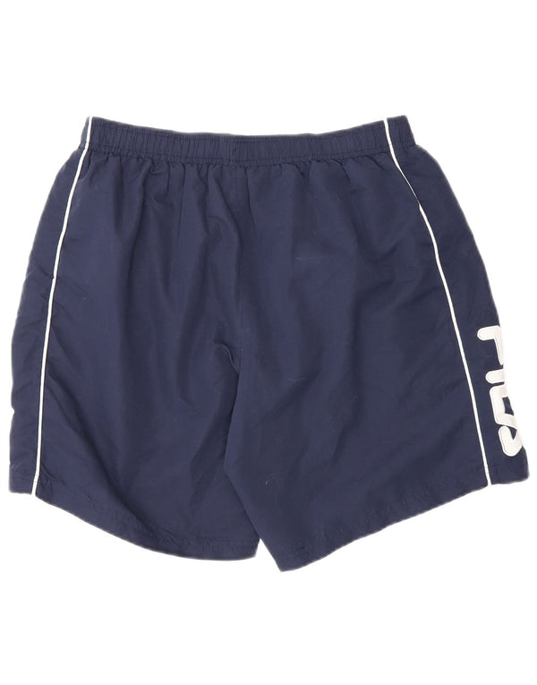 Fila Boys Graphic Sport Shorts 13-14 Years XL Navy Blue Polyester