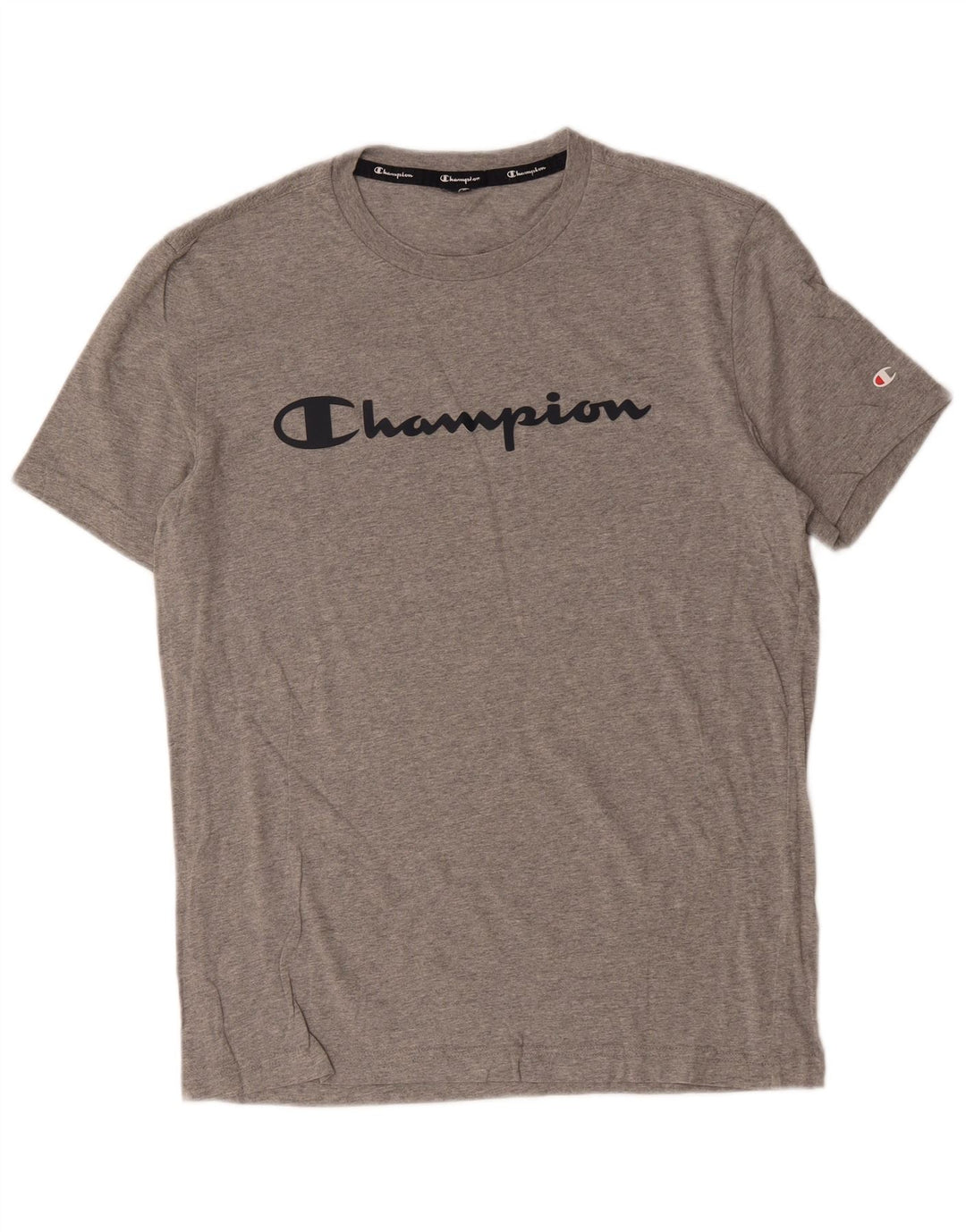 Champion Herren Grafik-T-Shirt-Oberteil Mittelgrau
