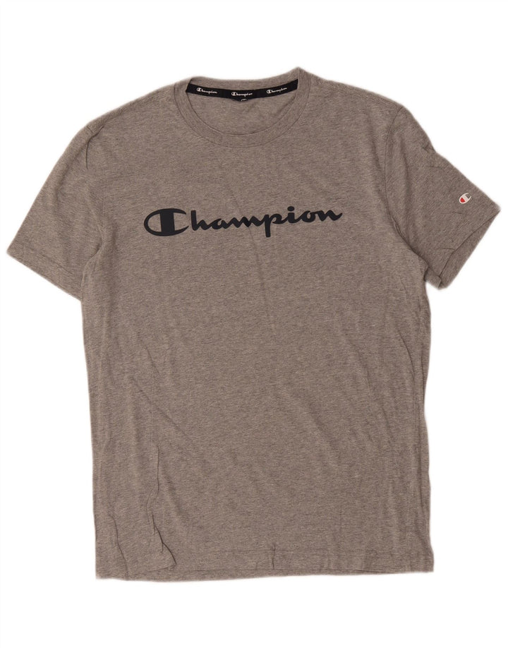 Champion Herren Grafik-T-Shirt-Oberteil Mittelgrau