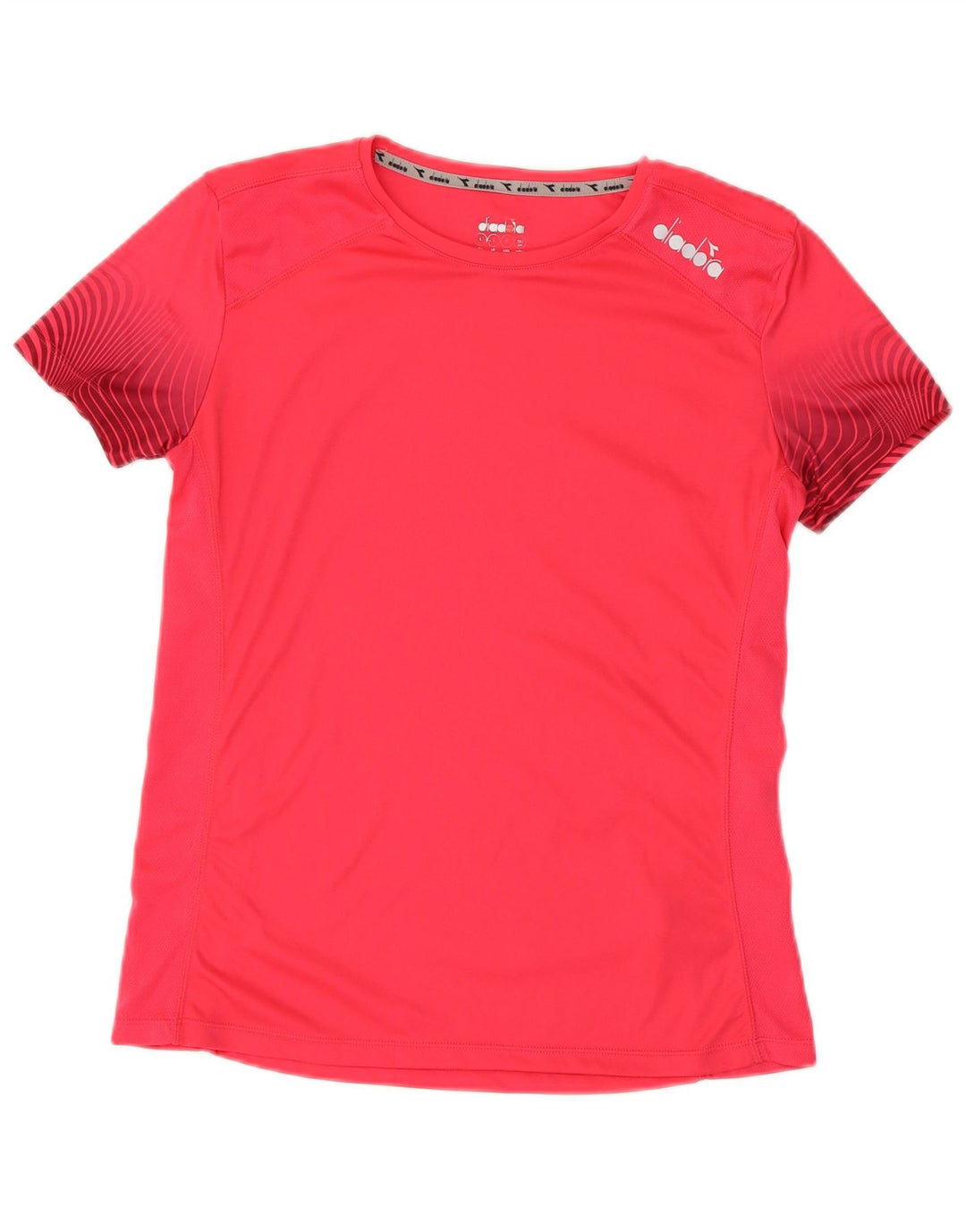 Diadora Damen T-Shirt Top UK 14 Large Rosa Polyester
