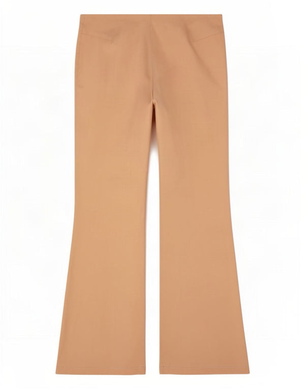 Benetton Damen Flare Freizeithose IT 42 Medium W30 L33 Beige Baumwolle