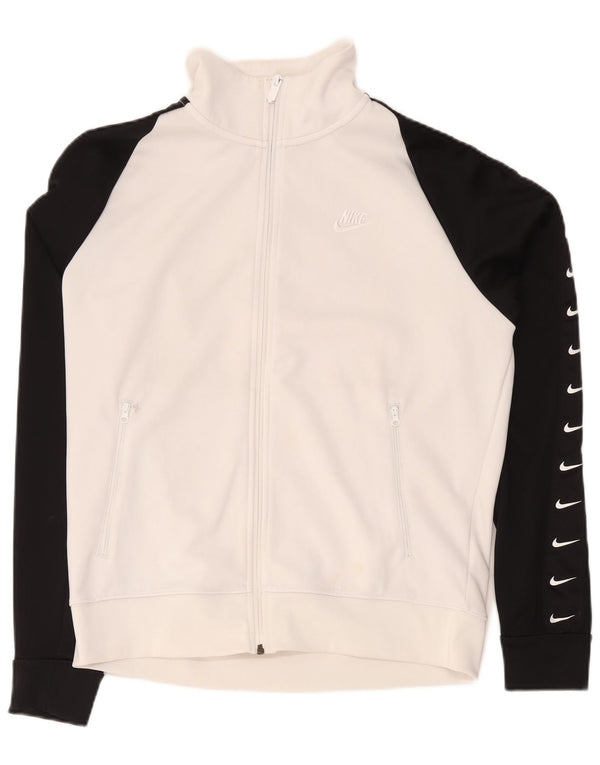 Nike Herren-Trainingsanzugoberteil mit Grafik, mittelweißes Farbblock-Polyester
