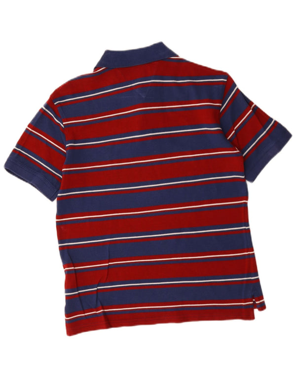 Tommy Hilfiger Mens Polo Shirt Small Red Striped Cotton