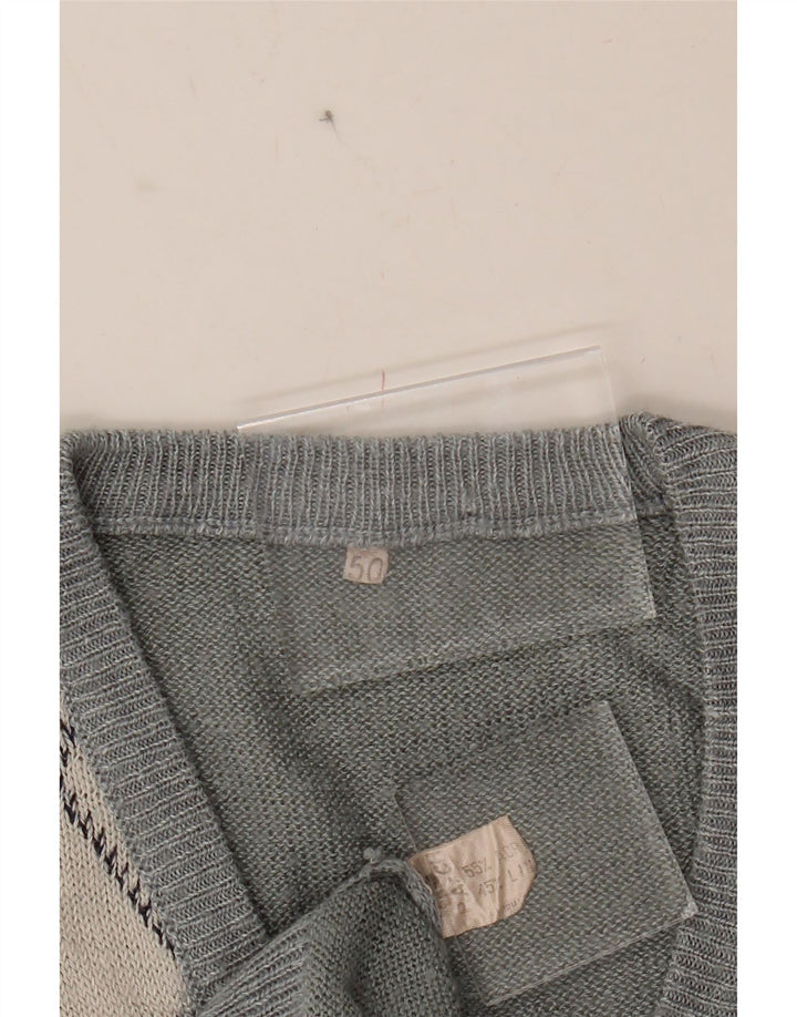 VINTAGE Mens Vest Tank Top IT 50 Medium Grey Argyle/Diamond Acrylic Vintage Vintage and Second-Hand Vintage from Messina Hembry 