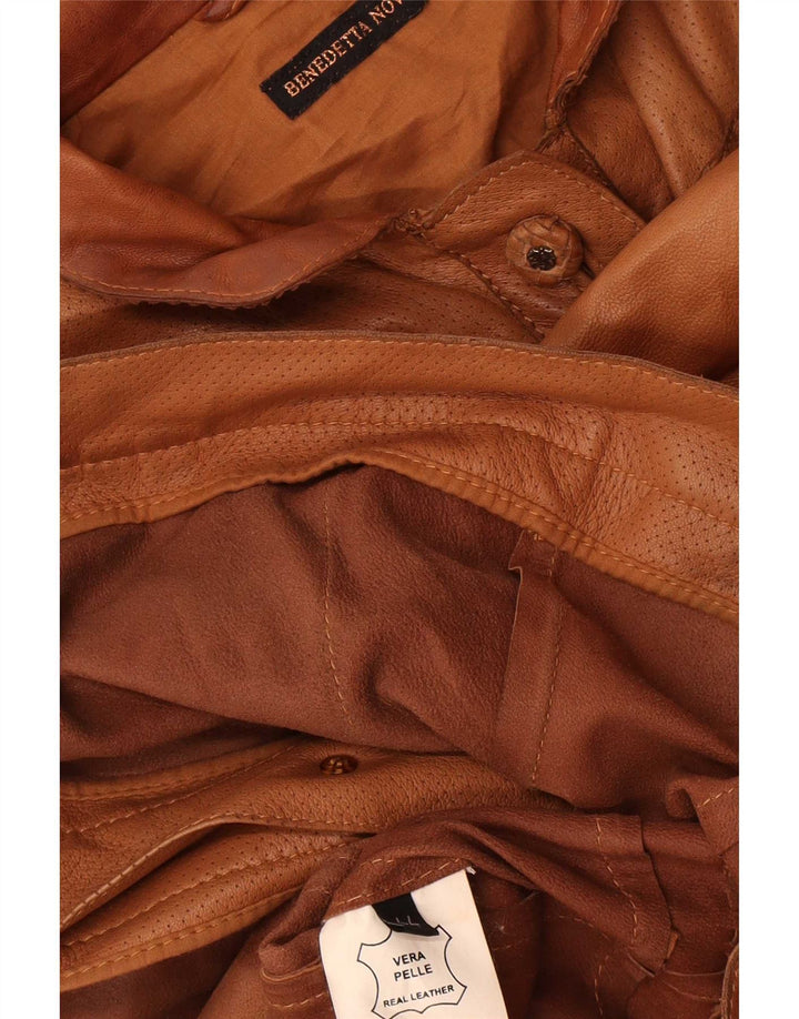 Vintage Damen Lederjacke IT 44 Mittelbraunes Leder