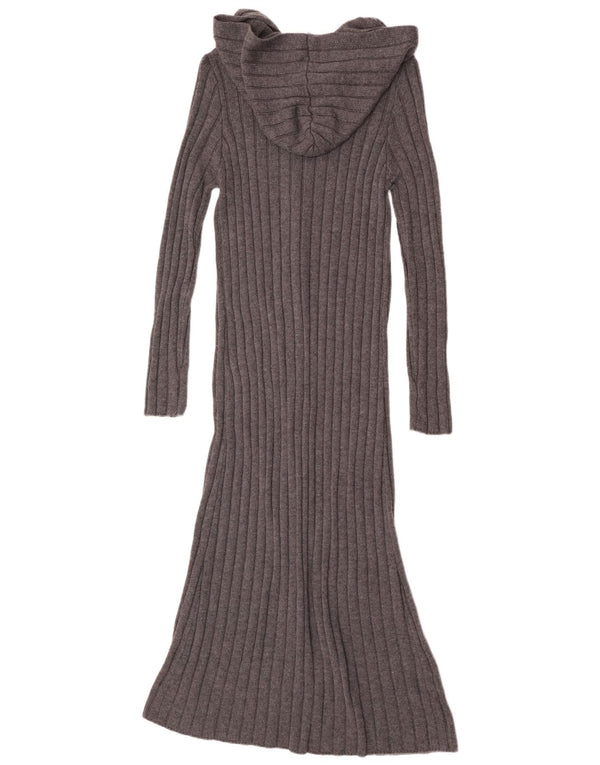Zara Damen-Pulloverkleid mit Kapuze, Gr. 10, kleines graues Nylon