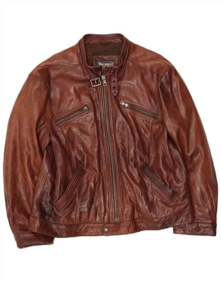 Vintage Herren Lederjacke UK 38 Mittelbraunes Leder