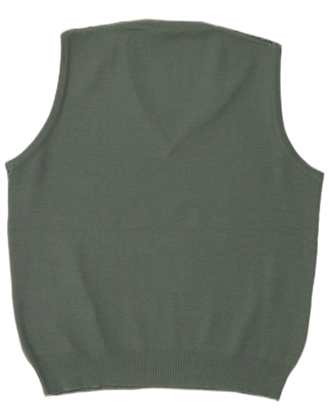 Vintage Herren Weste Tank Top IT 52 Große grüne geometrische Wolle