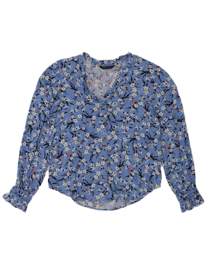 Marks & Spencer Damen-Hemdbluse in Übergröße, Gr. 8, klein, blau geblümt