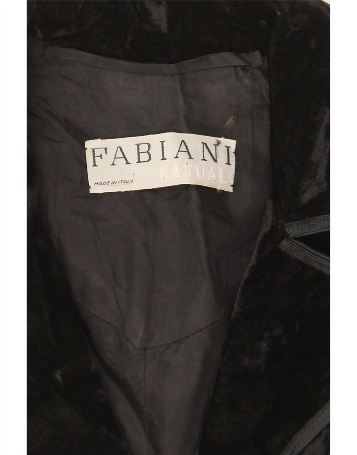 FABIANI Womens 3 Button Velour Blazer Jacket UK 8 Small  Black Vintage Fabiani and Second-Hand Fabiani from Messina Hembry 