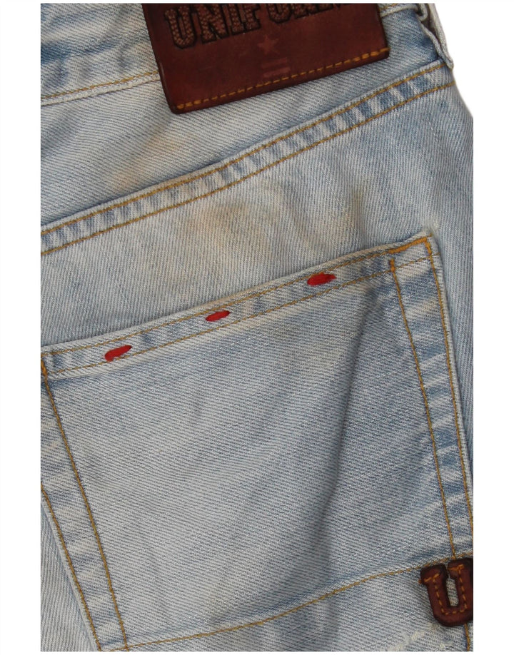 Uniform Herren-Jeansshorts im Distressed-Look, W30, mittelblau, Baumwolle