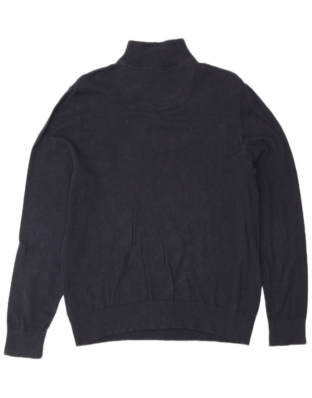 Fat Face Herren-Pullover mit Reißverschluss am Hals, groß, marineblaue Baumwolle
