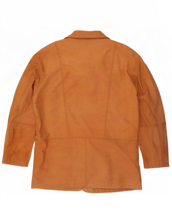 Vintage Herren 3 Knopf Leder Blazer Jacke EU 58 4XL Braun