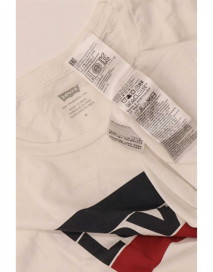 Levi's Damen-T-Shirt mit Grafik, UK 12, mittelweiße Baumwolle