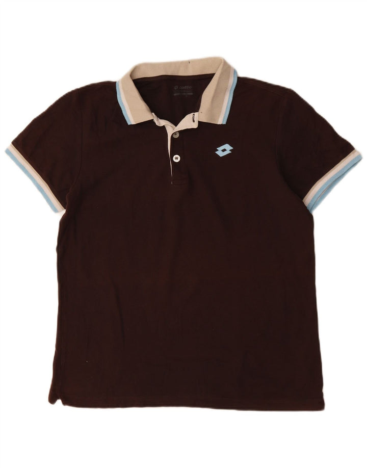 LOTTO Herren-Poloshirt, groß, braune Baumwolle