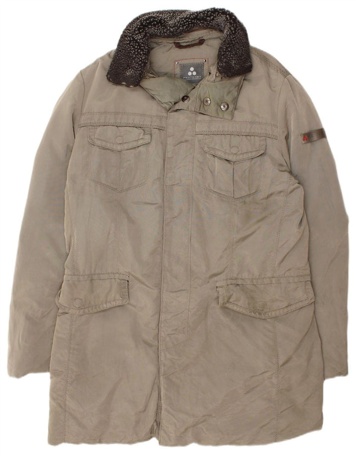 PEUTEREY Mens Padded Coat IT 50 Large Grey Polyamide