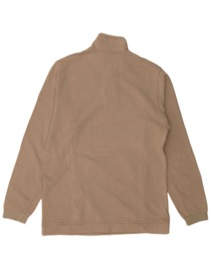 Champion Herren-Sweatshirt mit Reißverschluss am Hals, groß, beige Baumwolle