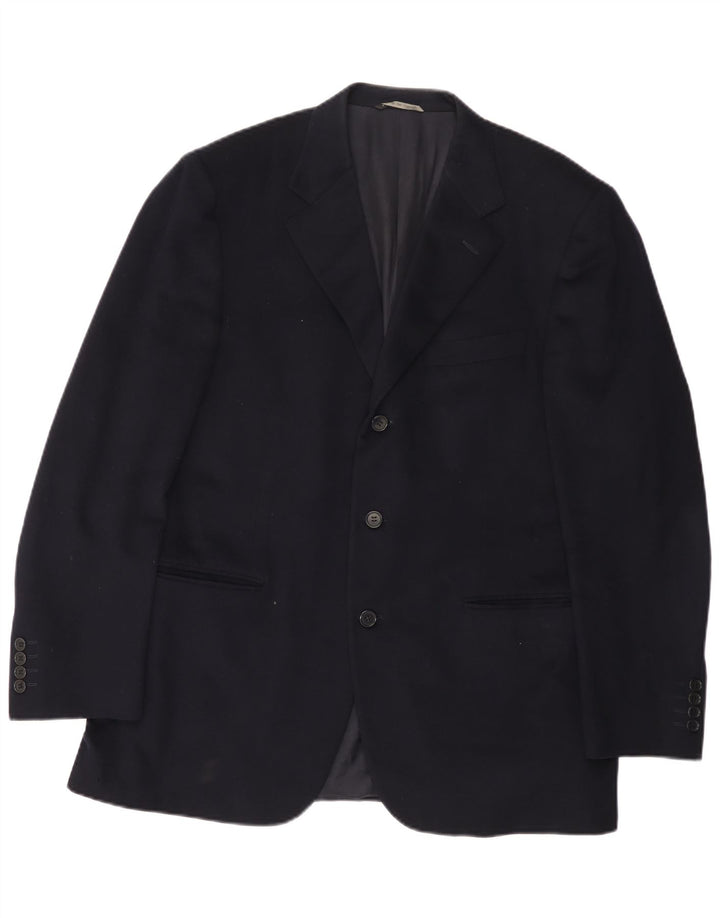Canali Herren 3-Knopf-Blazerjacke IT 52 XL Marineblaue Wolle