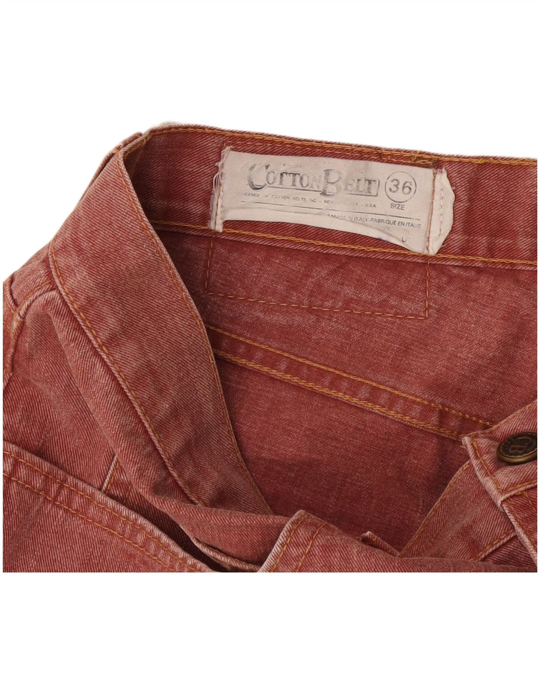 Baumwollgürtel Herren Straight Jeans W36 L29 Kastanienbraun