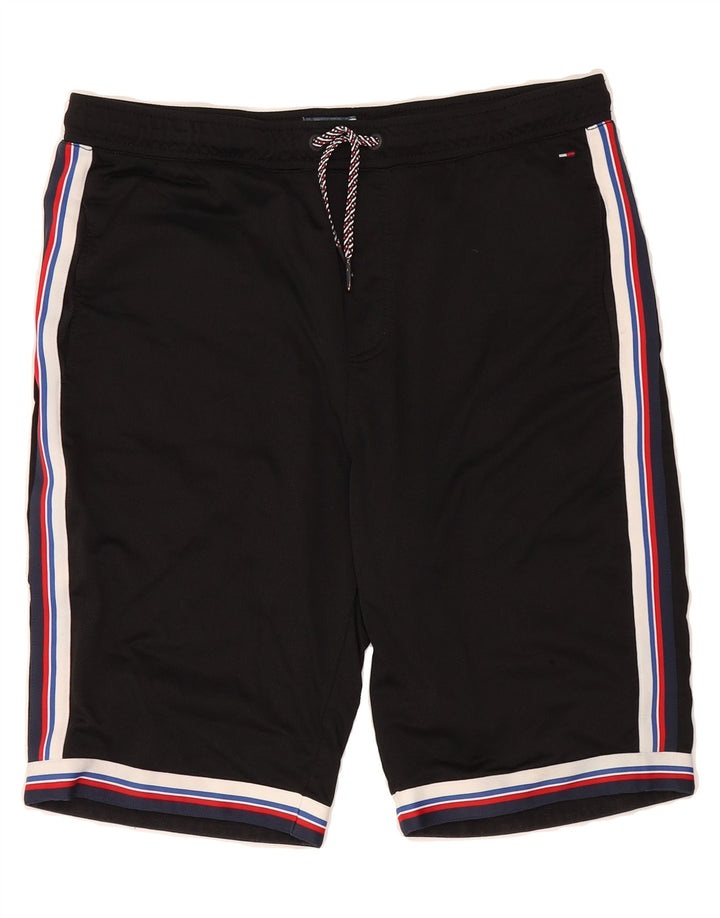 TOMMY HILFIGER Mens Sport Shorts Large  Black Polyester Vintage Tommy Hilfiger and Second-Hand Tommy Hilfiger from Messina Hembry 