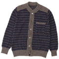 Vintage Herren Cardigan Pullover Medium Marineblau gestreift