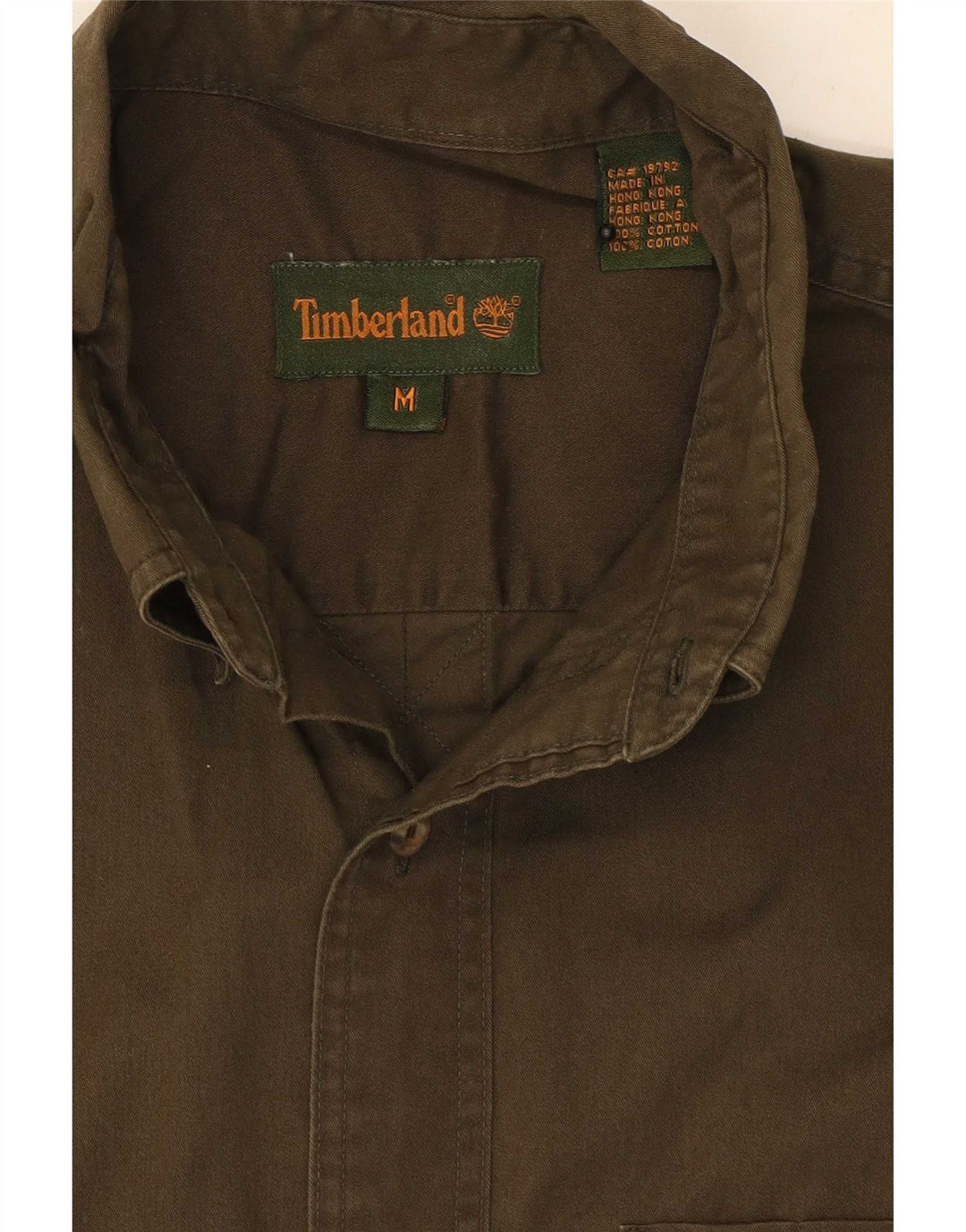 Timberland Herrenhemd aus mittlerer Khaki-Baumwolle