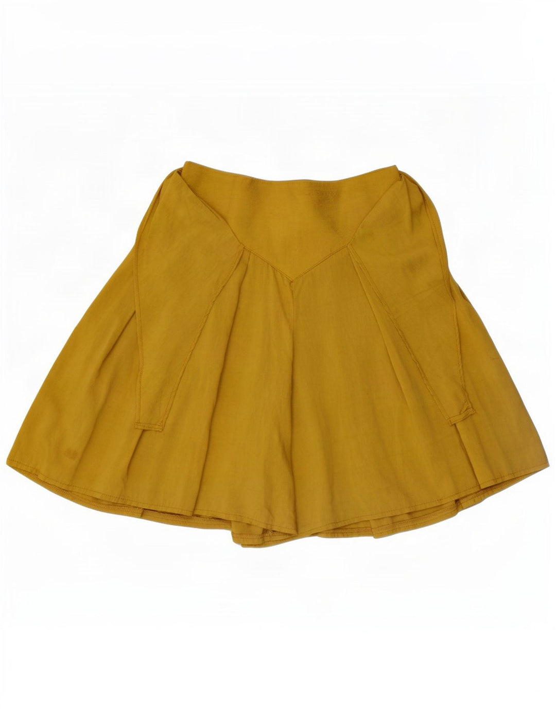 Vintage Damen Skort Minirock W26 Kleine gelbe Viskose
