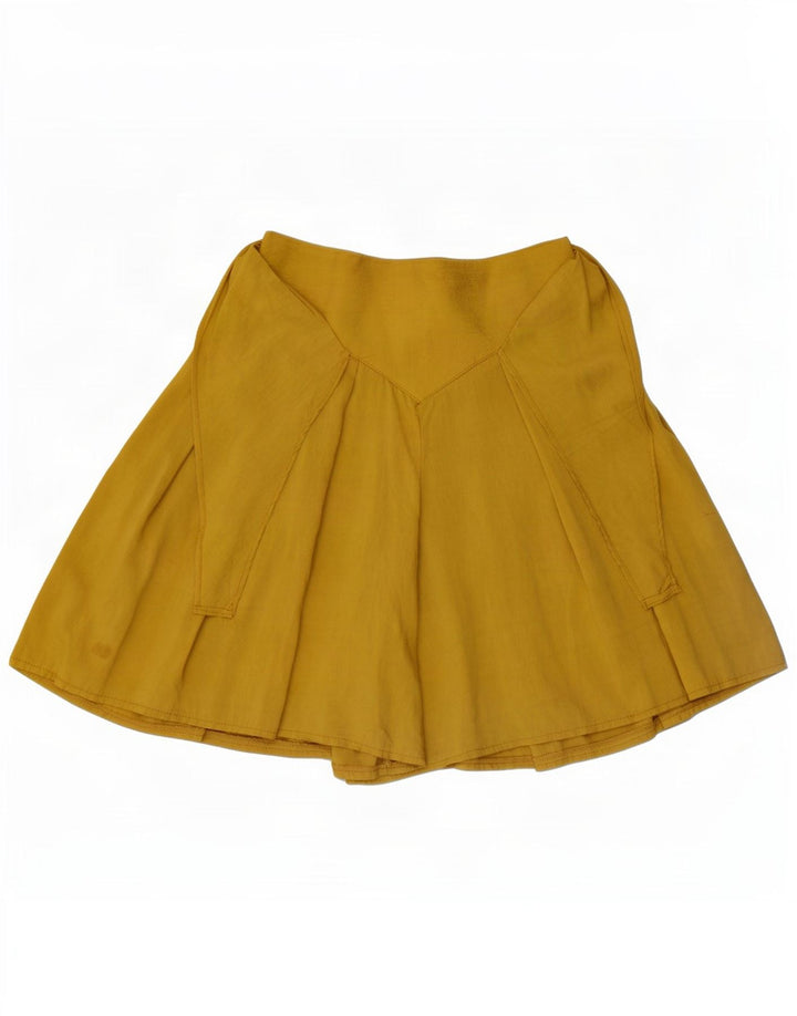 Vintage Damen Skort Minirock W26 Kleine gelbe Viskose
