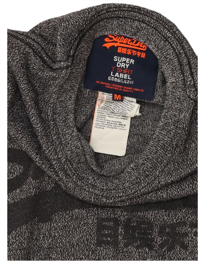 Superdry Herren Grafik-T-Shirt-Oberteil aus mittelgrau gesprenkelter Baumwolle