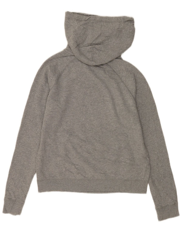 Nike Damen Kapuzenpullover UK 14 Mittelgrau gefleckte Baumwolle
