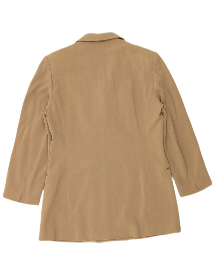 MAX MARA Damen Zweireiher-Blazerjacke UK 14 Große beige Wolle
