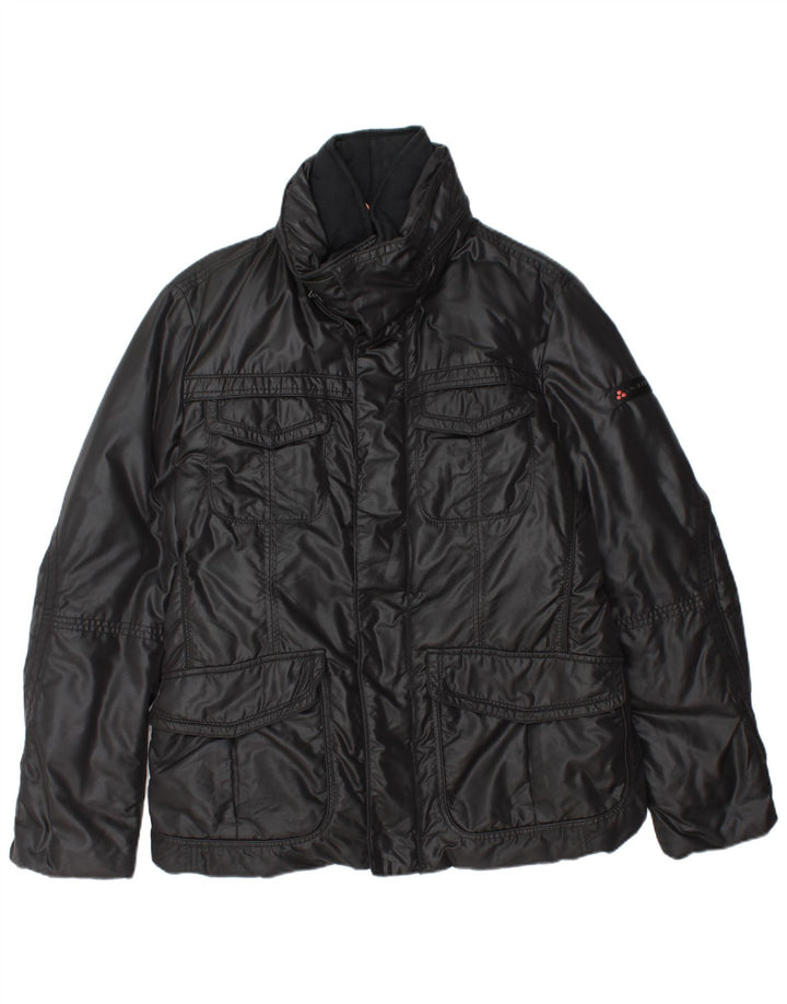 PEUTEREY Herren-Utility-Jacke mit Kapuze IT 52 Large Schwarz Polyamid
