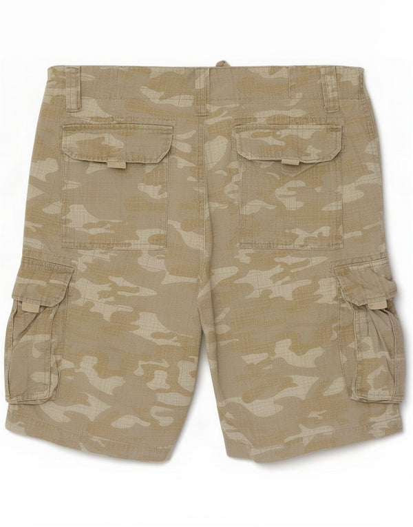 Brugi Herren Cargo Shorts Large W36 Beige Camouflage Baumwolle