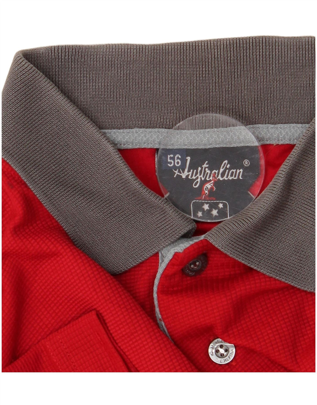AUSTRALIAN L'ALPINA Herren-Poloshirt IT 56 XL Roter Farbblock