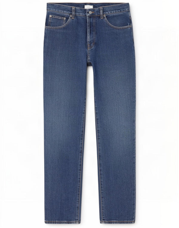 Calvin Klein Damen High Rise Straight Jeans US 5 Small W27 L31 Blaue Baumwolle