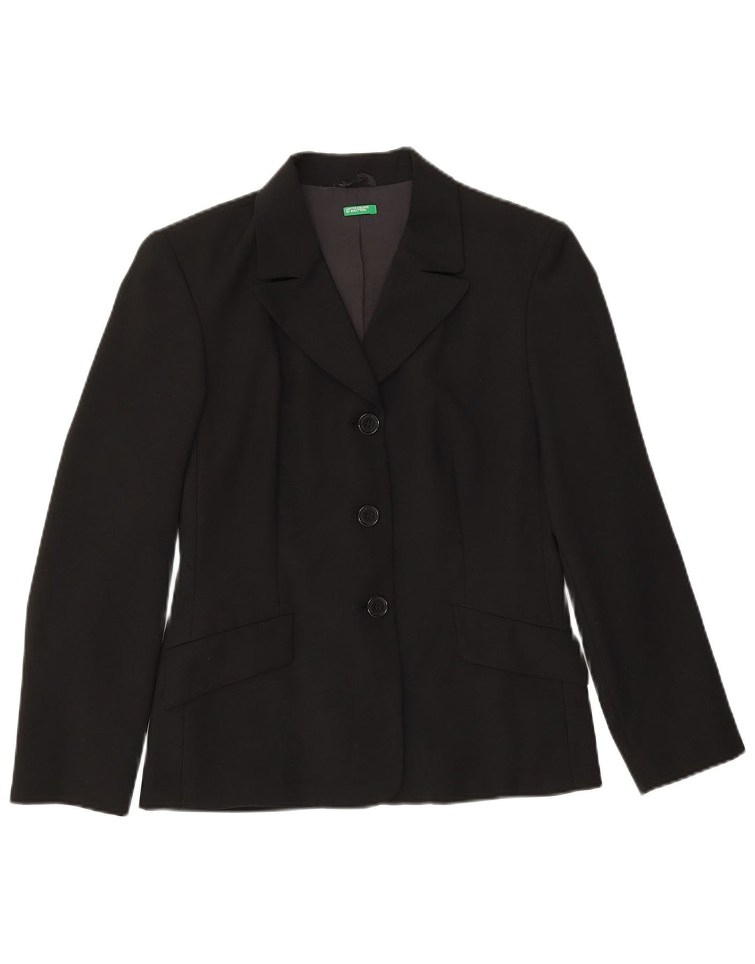 Benetton Damen-Blazerjacke mit 3 Knöpfen, IT 42, mittelschwarz, Polyester