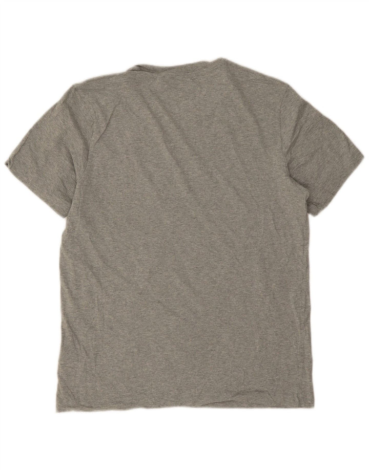 Nike Herren-T-Shirt-Oberteil aus mittelgrau gefleckter Baumwolle