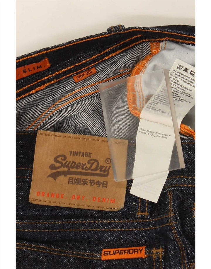 Superdry Herren Slim Jeans W28 L30 Marineblau Baumwolle