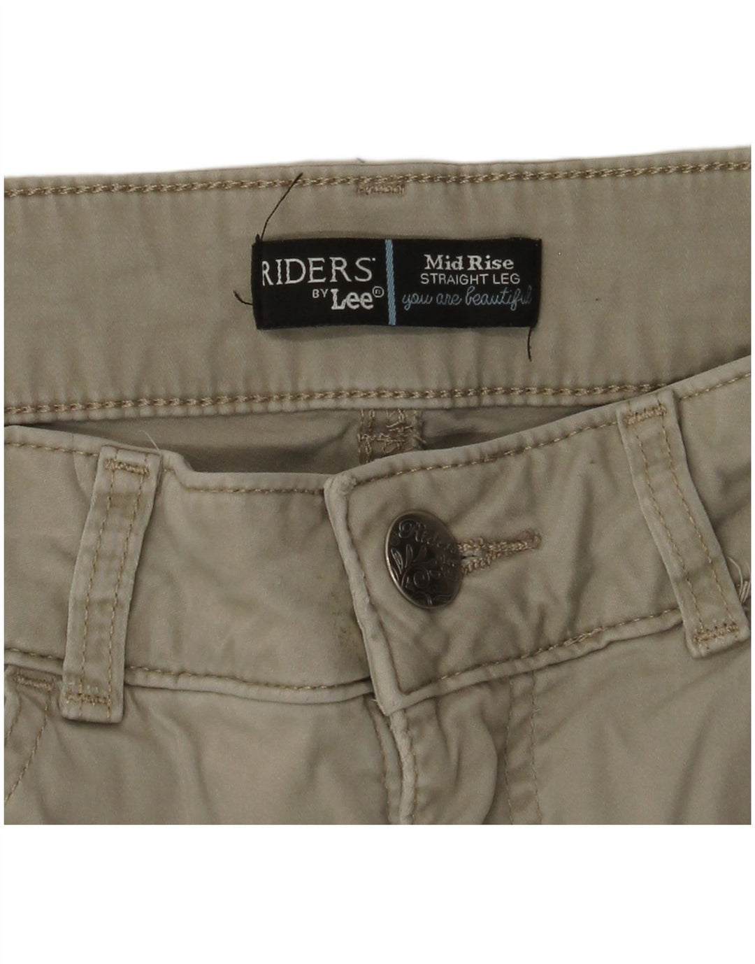 LEE Damen Riders Mid Rise Straight Freizeithose W30 L28 Beige
