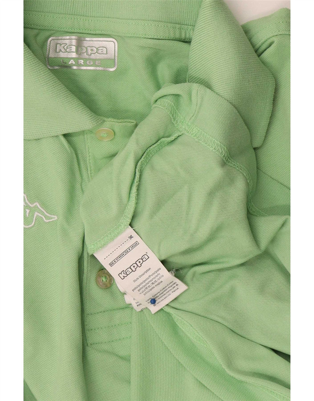 Kappa Herren-Poloshirt mit Grafik, groß, grüne Baumwolle