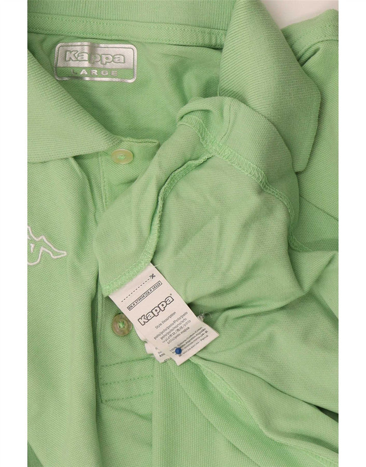 Kappa Herren-Poloshirt mit Grafik, groß, grüne Baumwolle