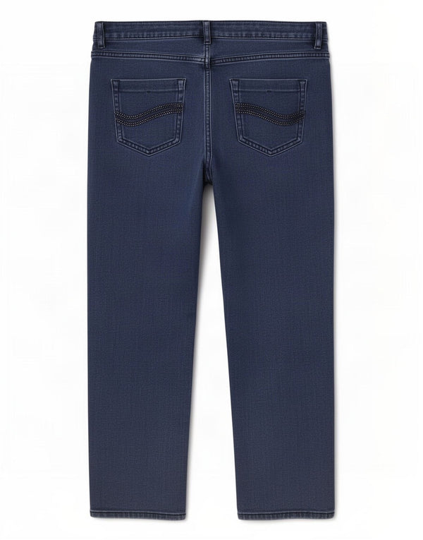 Marks & Spencer Damen Per Una Capri Jeans UK 16 Large W32 L20 Blaue Baumwolle