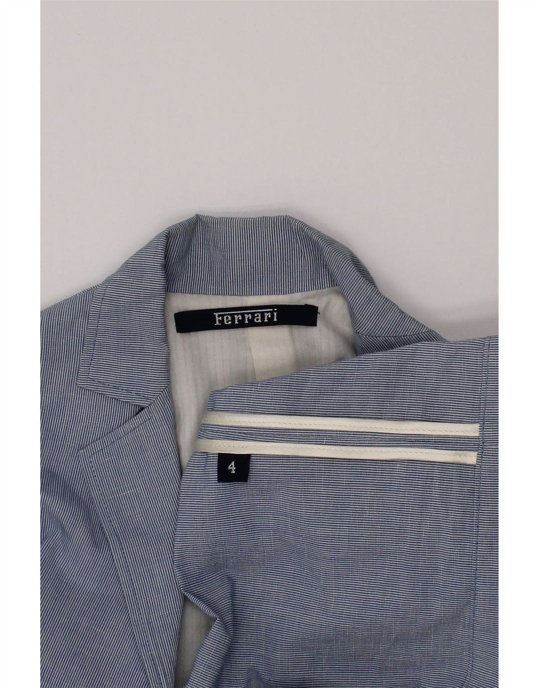 Ferrari Jungen-Blazer mit 2 Knöpfen, 3–4 Jahre, blaue Nadelstreifen