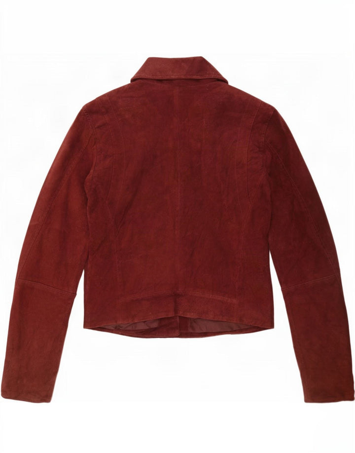 Stradivarius Damen Biker-Wildlederjacke, Größe S, Braun, Leder