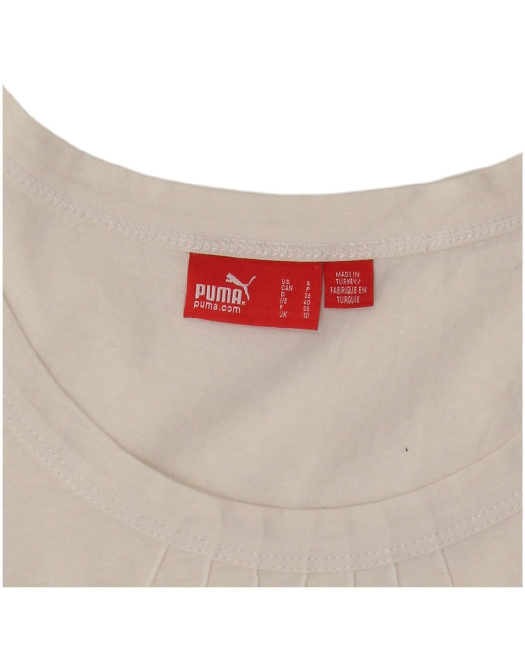 PUMA Damen Weste Top UK 10 Small weiß gestreift Baumwolle