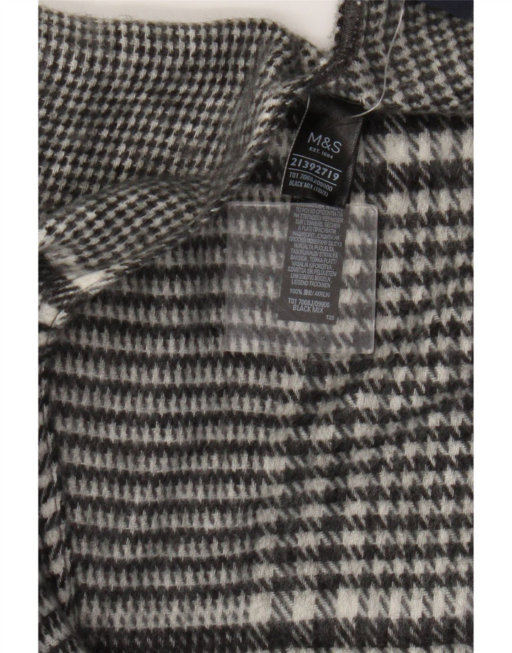 Marks & Spencer Damen Cape-Cardigan-Pullover, Einheitsgröße, schwarzer Hahnentrittmuster