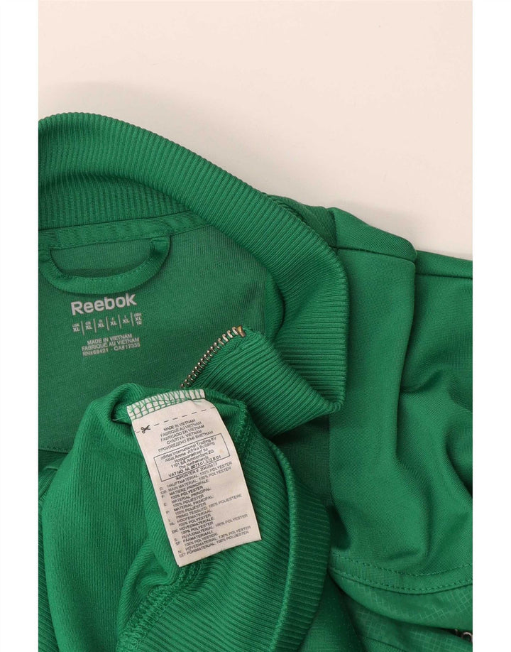Reebok Herren Trainingsanzug Top Jacke XL Grün Polyester