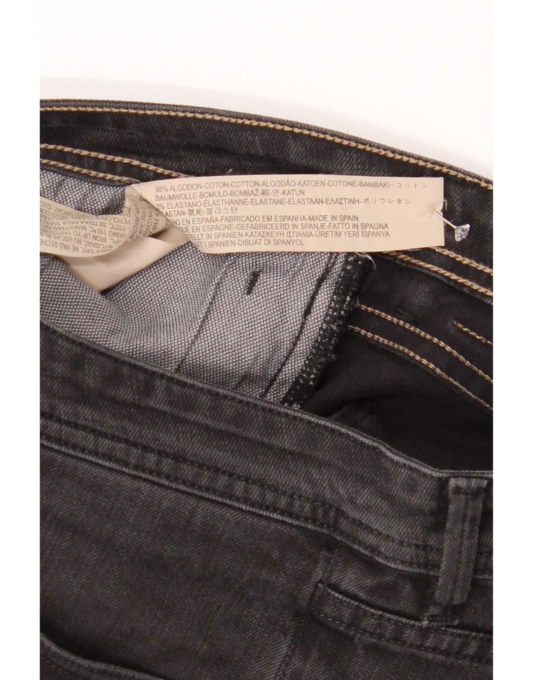 Massimo Dutti Herren Slim Jeans EU 42 Large W32 L30 Graue Baumwolle