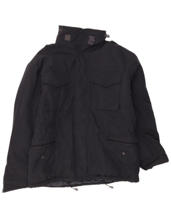 Alberto Aspesi Herren-Militär-Jacke, gepolstert, Größe 36, Schwarz